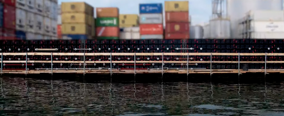 Napoli Port Quai realizzato con casseri in plastica riciclata Geopanel
